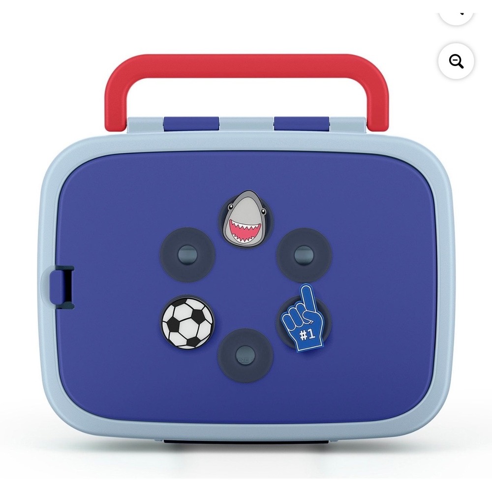 Ello Benni Cold Lunch Box Kids OS Blue New Ice Pack 3 Charms Customizable Lid